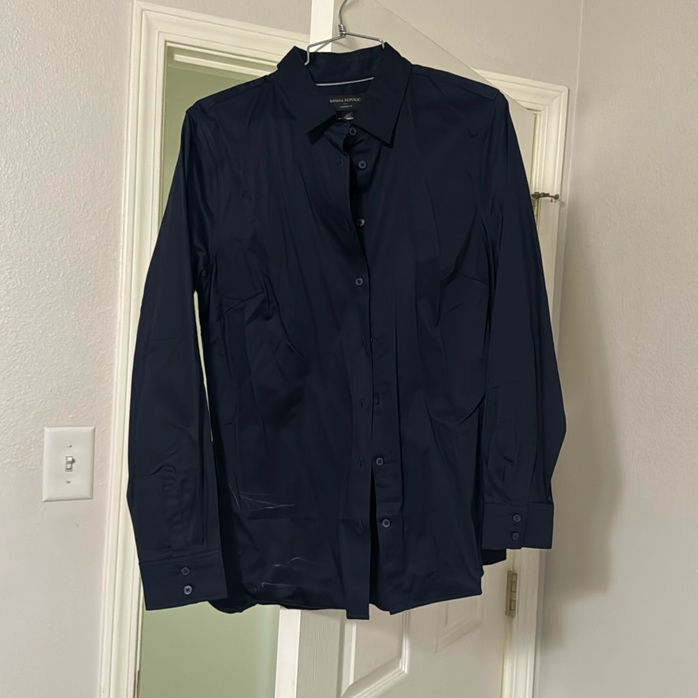 Banana Republic Navy Blue Tailored Shirt